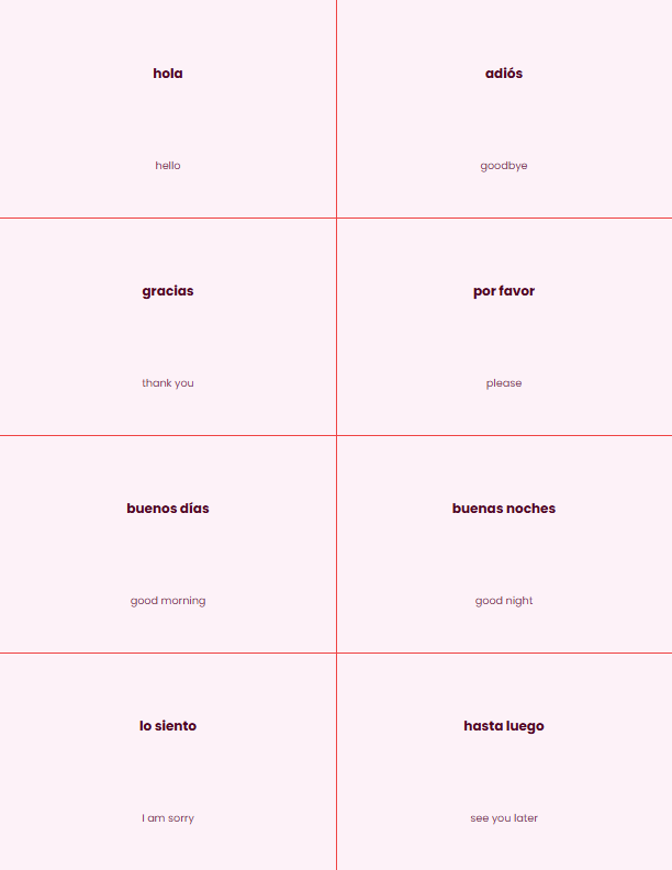 Print-and-Cut Flashcards — printable study template preview