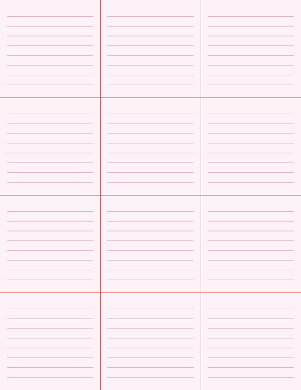 Printable Vocabulary Cards (12 Per Page) — printable study template preview