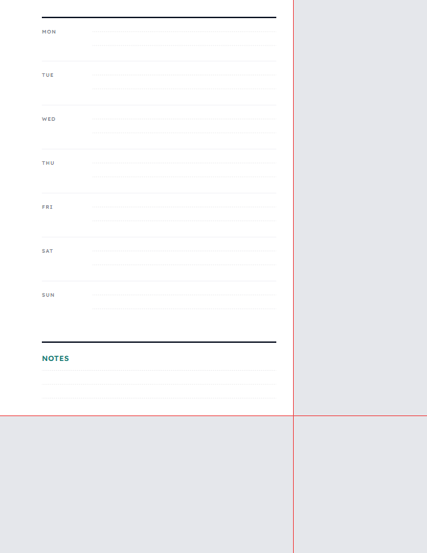 Undated A5 Weekly Planner Insert — printable planning template preview